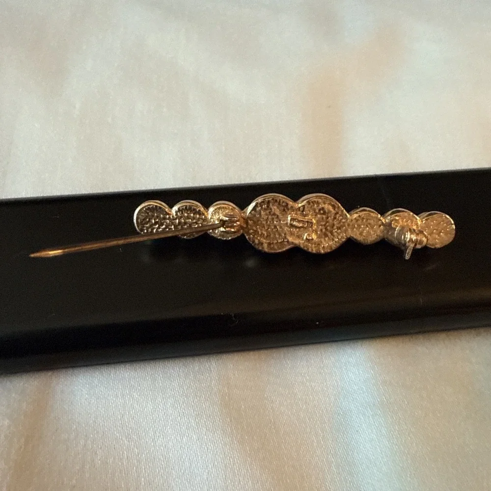 Faux Pearl & Faux Diamond Gold-Tone Brooch-Costume Jewelry